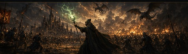 Batalla fantástica entre ejércitos e invocaciones